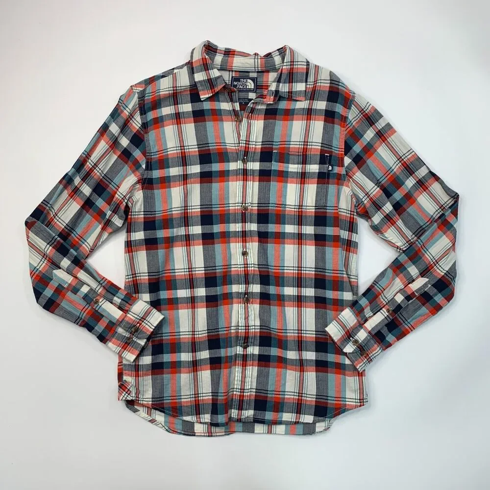 The North Face Shirt Mens S Small Plaid Long Sleeve Cotton Western Button Up